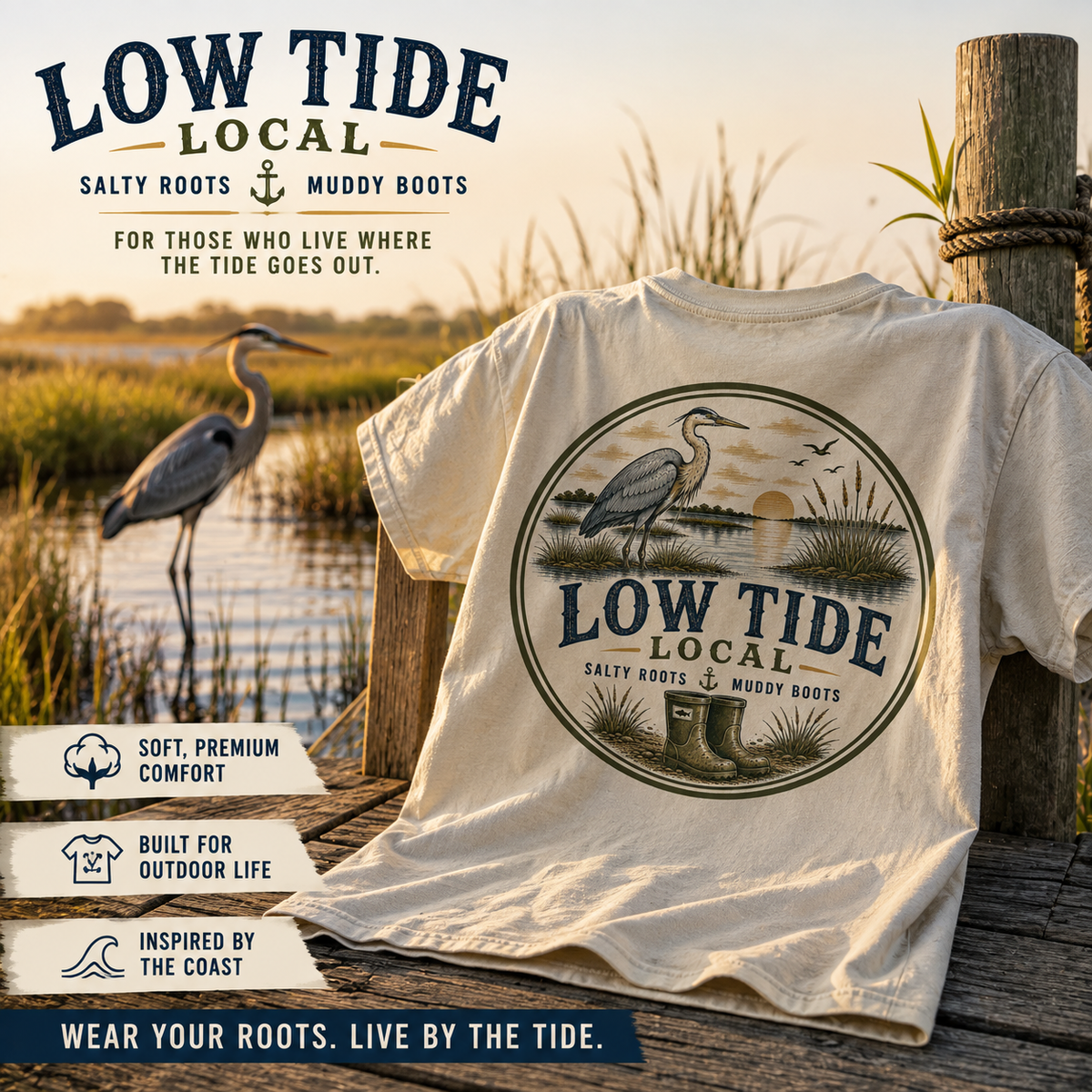 Low Tide Local Heron Graphic Tee
