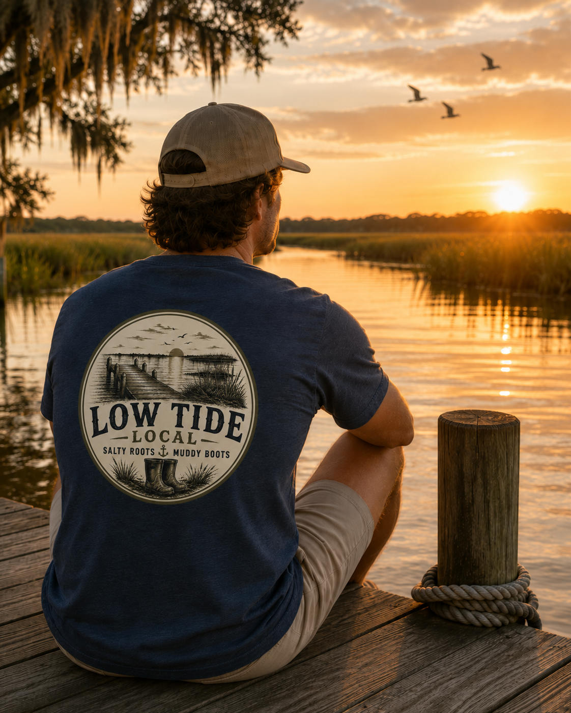 Low Tide Local Marsh Dock Graphic Tee