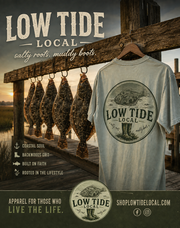 Low Tide Local Coastal Flounder Graphic Tee