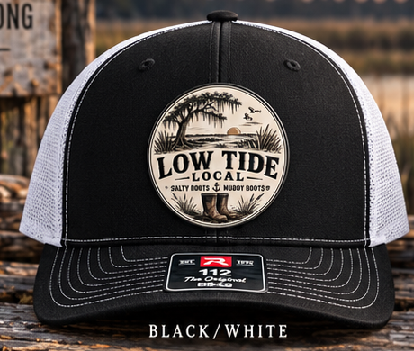 Low Tide Local Live Oak Marsh Trucker Hat in Black/White