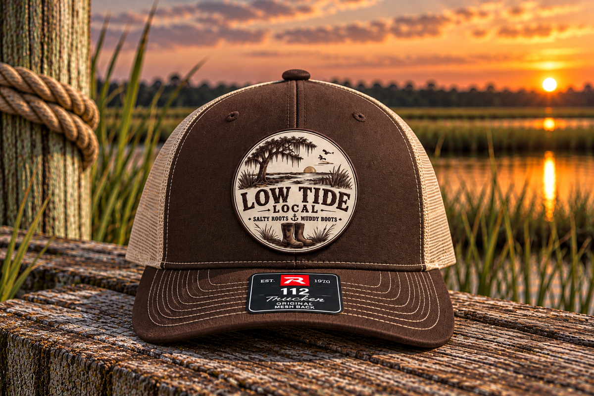 Low Tide Local Live Oak Marsh Trucker Hat in Brown/Khaki, alternate view