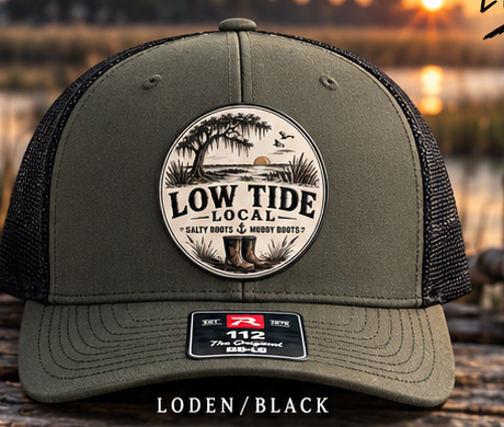 Low Tide Local Live Oak Marsh Trucker Hat in Loden/Black