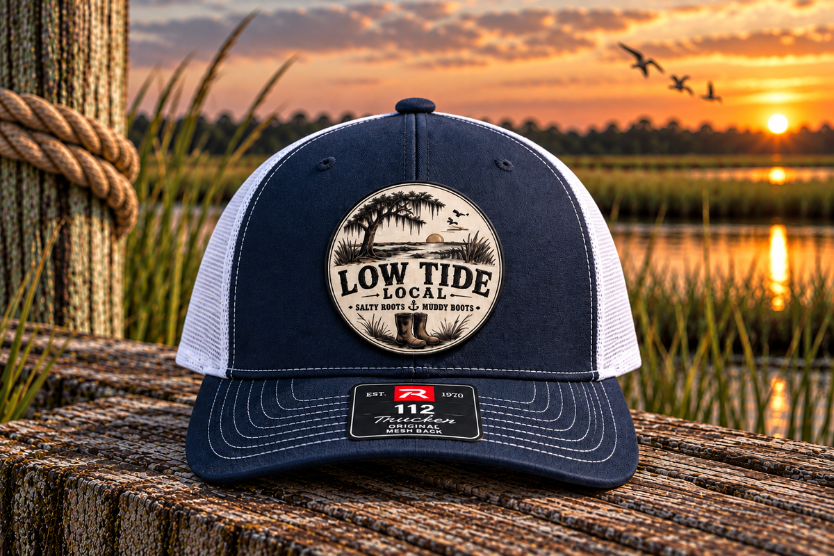Low Tide Local Live Oak Marsh Trucker Hat in Navy/White, alternate view