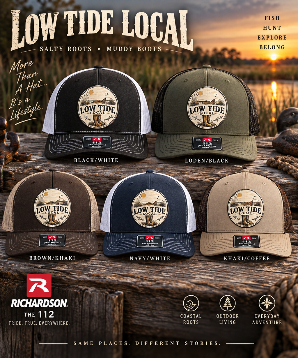 Low Tide Local Tailing Red Trucker Hat
