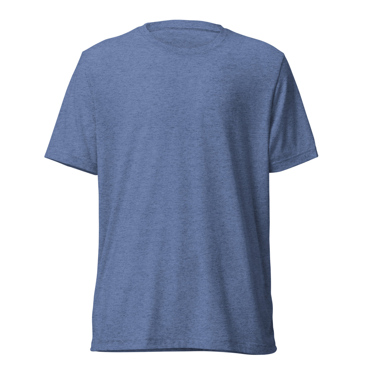Ocracoke Lighthouse Tee in Blue triblend — front view