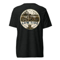 Low Tide Local Catahoula Tee in Charcoal Black triblend — back view
