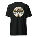 Low Tide Local Springer Flush Tee in Charcoal Black triblend — back view