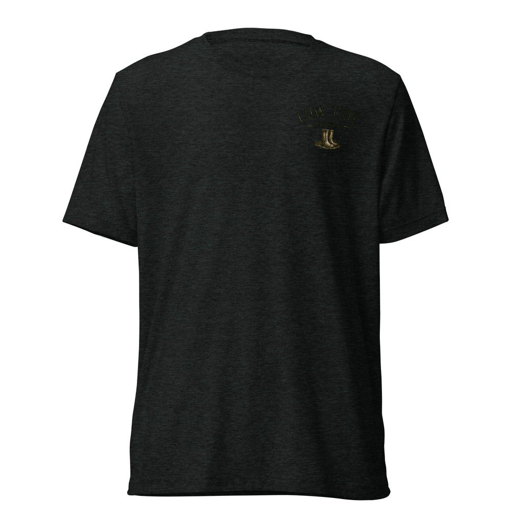 Low Tide Local Shorthair Pointer Tee in Charcoal Black triblend — front view