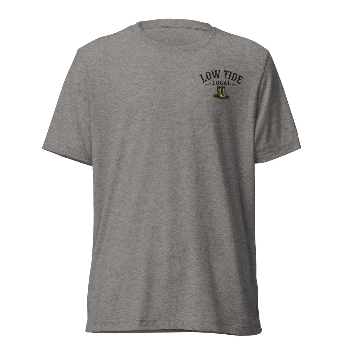 Low Tide Local Heron Tee in Grey triblend — front view