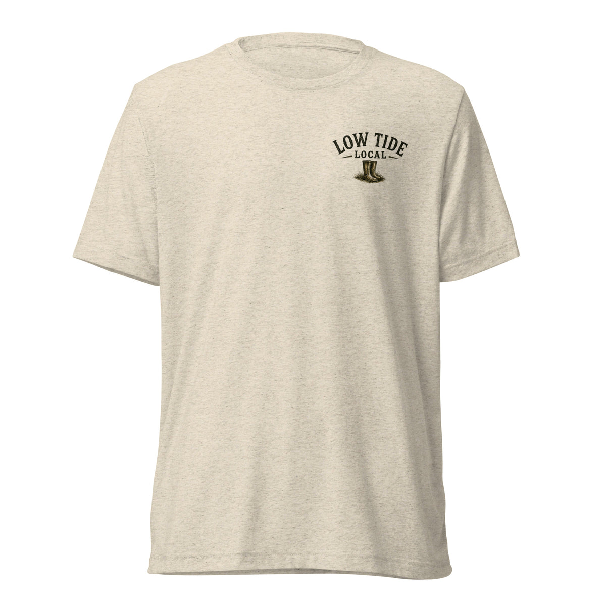 Key West Lighthouse Tee in Oatmeal triblend — front view