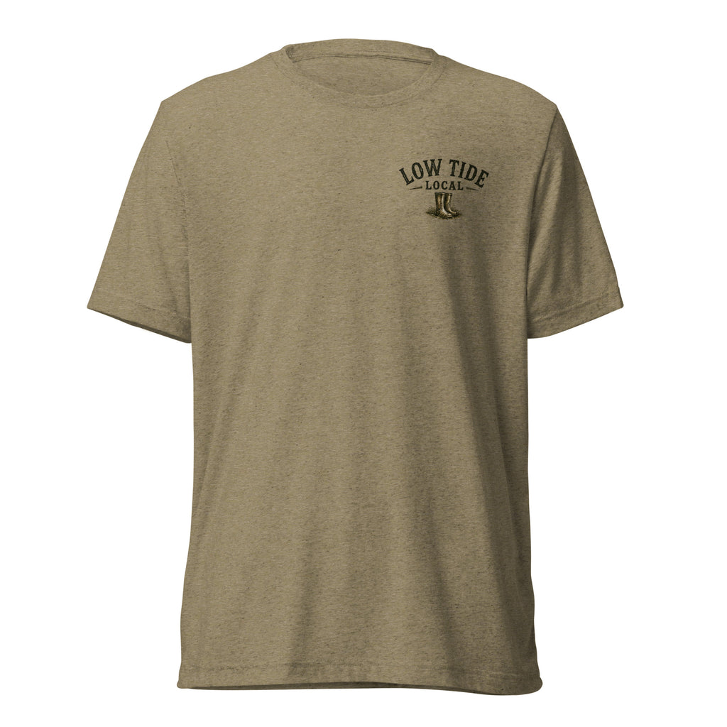 Key West Lighthouse Tee in Olive triblend — front view
