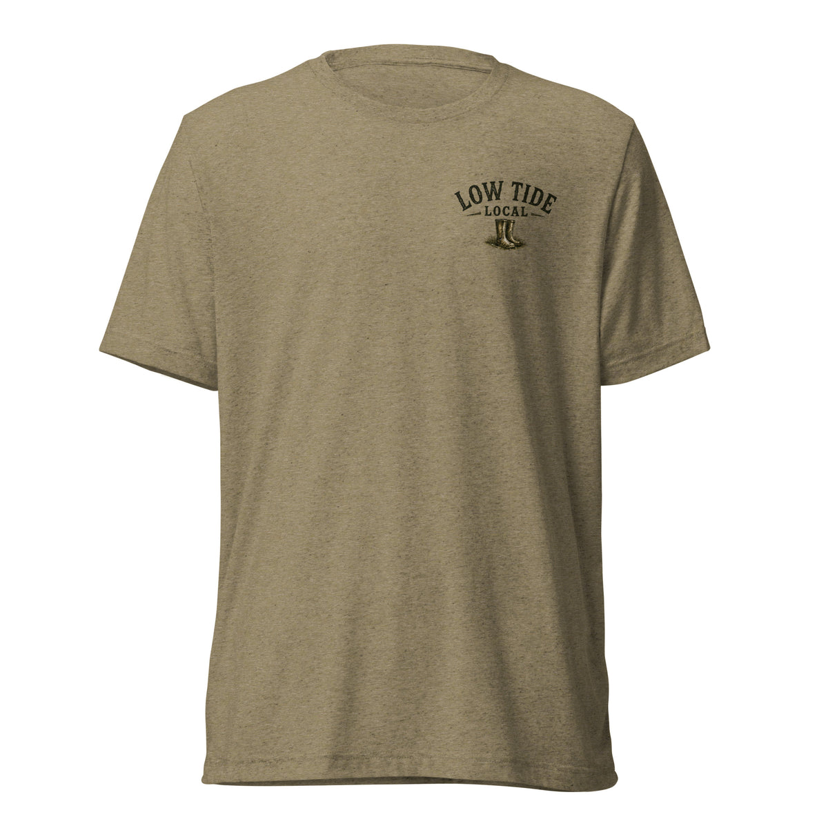Key West Lighthouse Tee in Olive triblend — front view