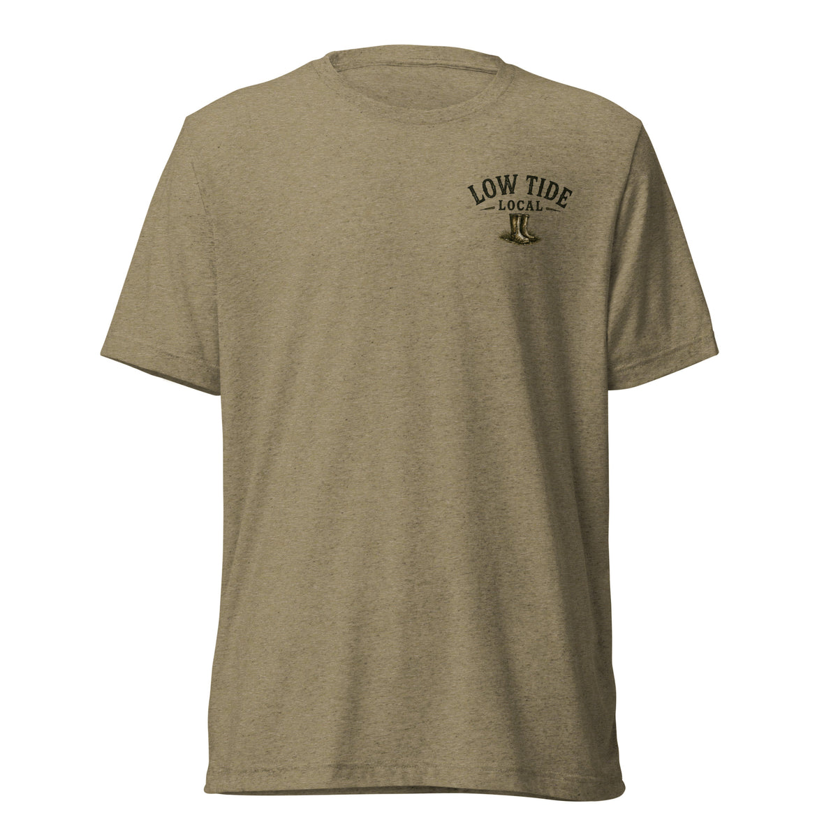 Cape Hatteras Lighthouse Tee in Olive triblend — front view