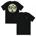 Low Tide Local English Setter Tee in Solid Black triblend — front and back view