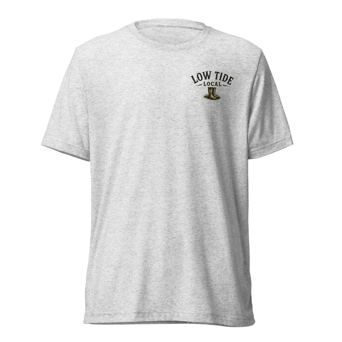Cape Hatteras Lighthouse Tee in White Fleck triblend — front view